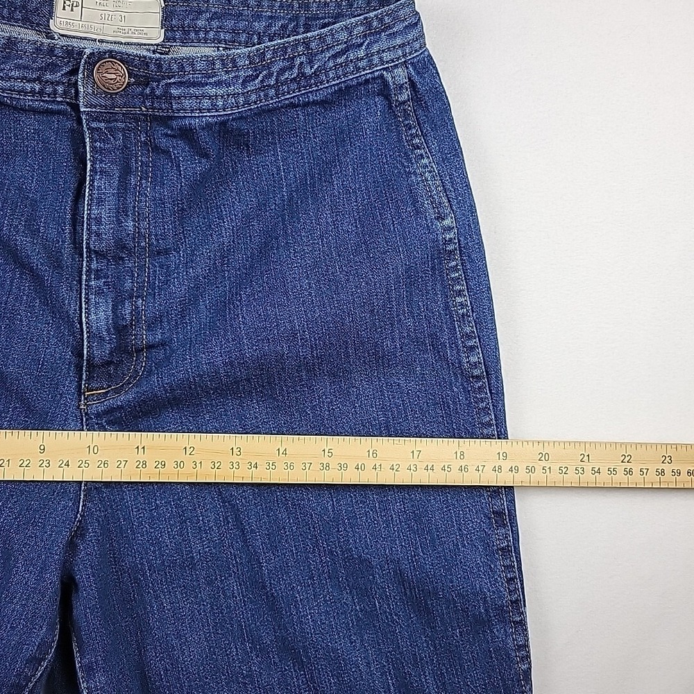 Free People Jayde Sunburst Blue Flare Jeans Women's Size 31 Hemmed READ - Picture 10 of 16
